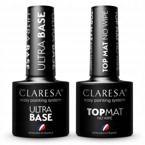 2x Claresa lakier hybrydowy TOP MAT NO WIPE 5g ULTRA BASE 5g