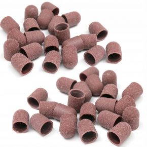 50x kapturek ścierny do pedicure 13mm 180 nośnik frez gumowy