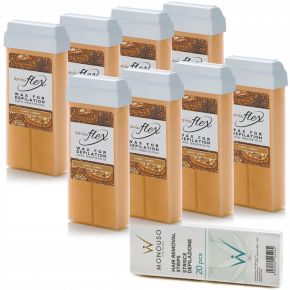 Depilacja 8x wosk elastyczny ItalWax FLEX AMBER plus paski