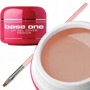 Silcare Base One Builder Gel Cover Medium 50g żel UV budujący i maskujący do paznokci pędzelek gratis