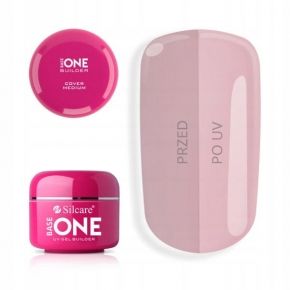 Silcare Base One Builder Gel Cover Medium 50g żel UV budujący i maskujący do paznokci pędzelek gratis